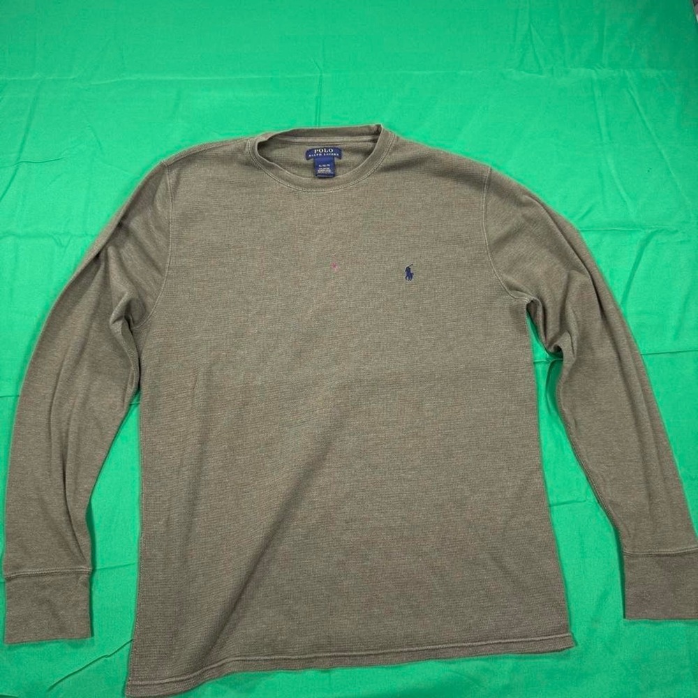 Polo Ralph Lauren Long Sleeve Cotton & Polyester Shirt Mens XL Gray. Stained